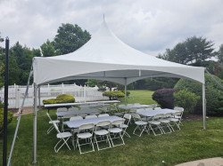 40 Guest 20x20 High Peak Tent Package With Long Tables