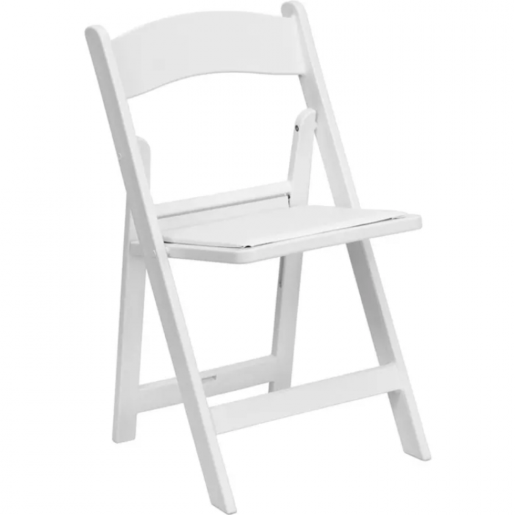 Chair - white resin with seating pad